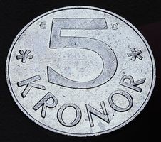 SCHWEDEN 5 KRONOR 1990
