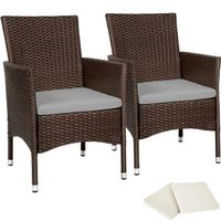 2er Set Rattanstühle inkl. 4 Sitzbezüge NORELLA