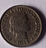 Seltene Schweizer 5 Rappen Münze 1942