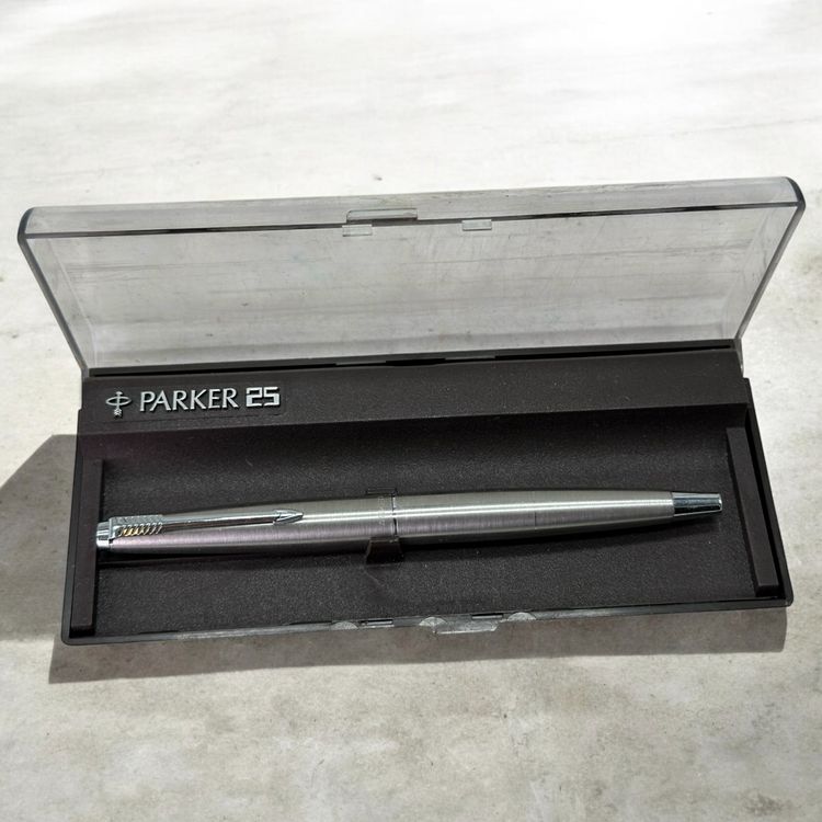Ensemble Stylo Bille/crayon Vintage Parker - Acier Inoxydable Chromé - Boîte Cassée
