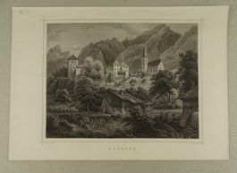 BÜRGLEN, STAHLSTICH NACH ROHBOCK 1870