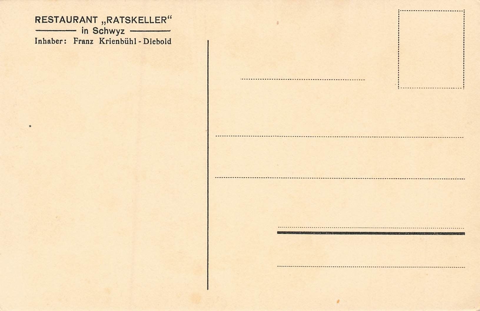 Cartoline postali: Schwyz - Restaurant Ratskeller – Usato da Schwyz venduto da Seffi56 1