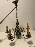 Jugendstil Bronze Deckenleuchter, 5 Lampen Frankreich antik