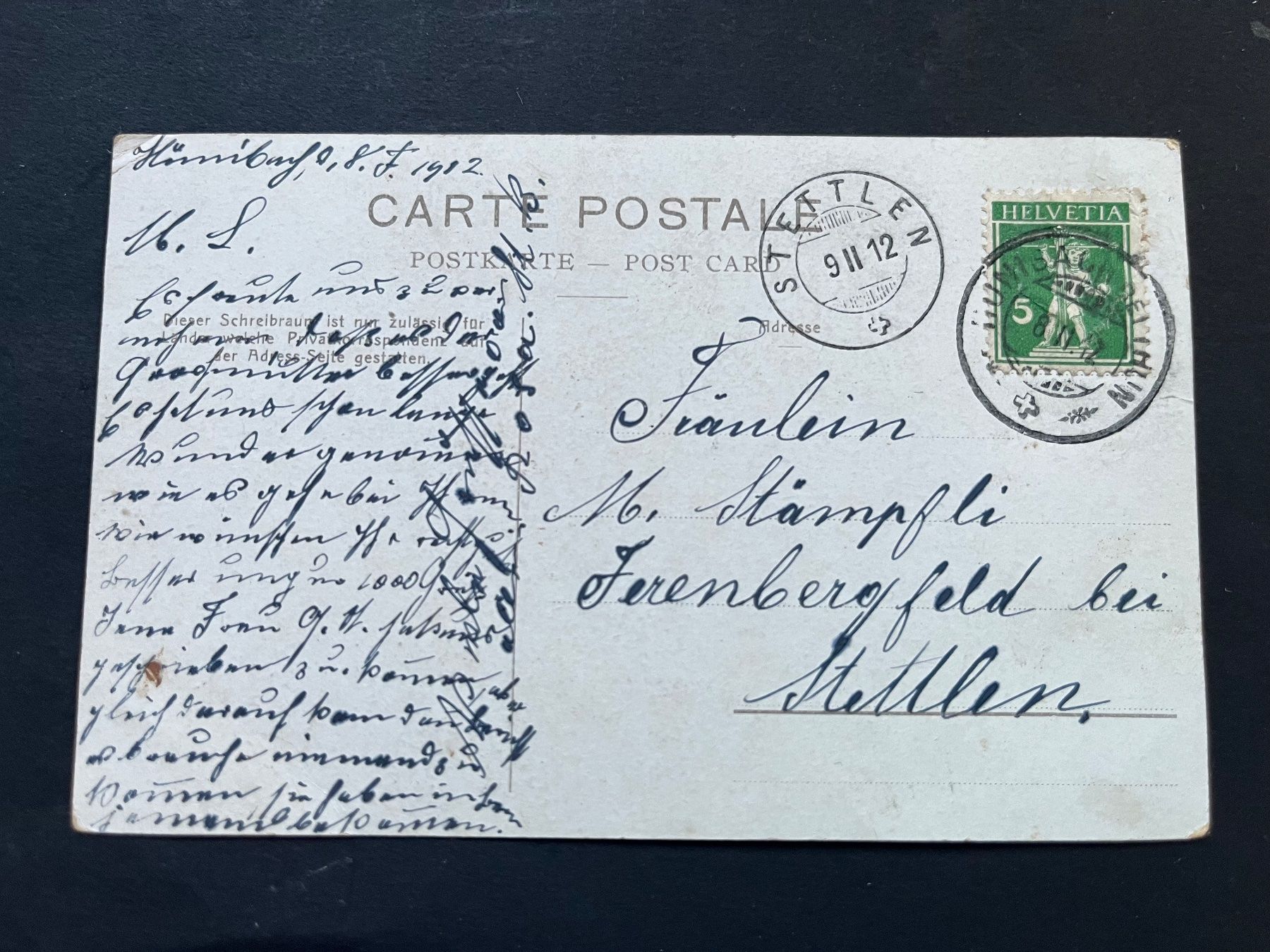 Cartoline postali: Thun und Kirche, Reiter mit Pferden. 1912 – Usato da Ostermundigen venduto da DaxKarten-75 1