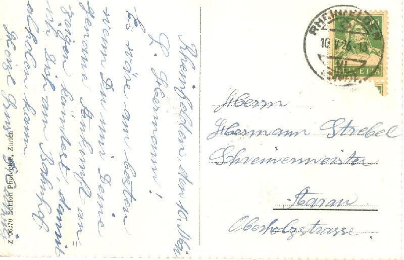 Cartoline postali: Rheinfelden - Solbad Schützen + 1926 – Usato da Emmenbrücke venduto da teestube 1