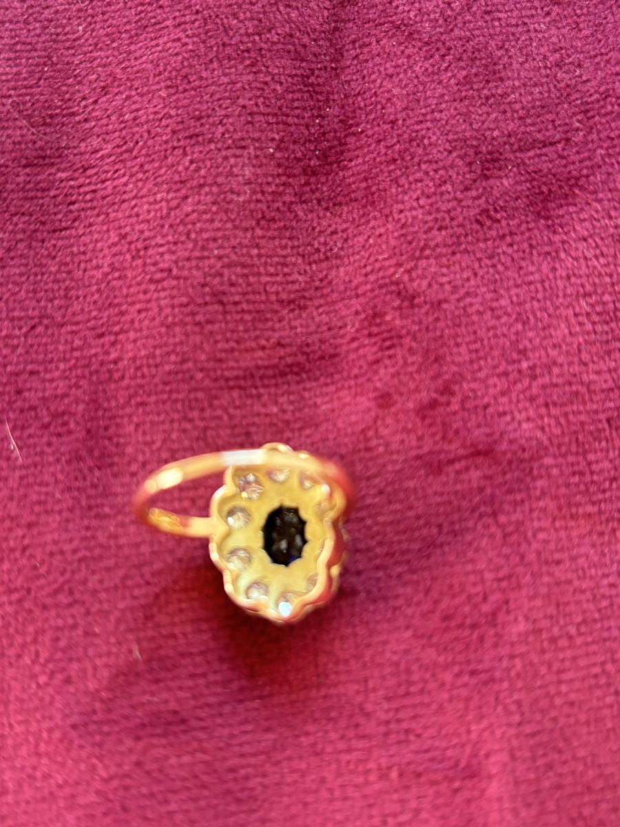 Ringe: 14K Roségold Ring mit Saphir und Diamanten – Gebraucht aus Jonen von nomzeif 2