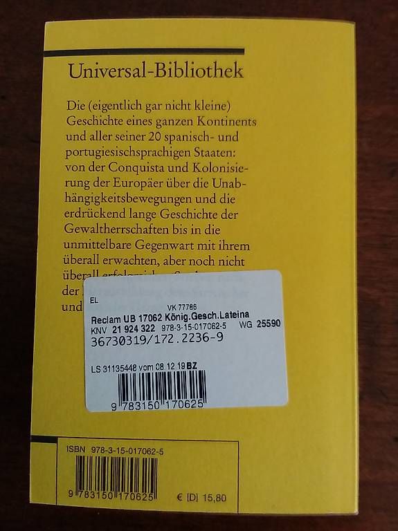 Libri: Kleine Geschichte Lateinamerikas – Usato da Arlesheim venduto da brs_j8pg 1