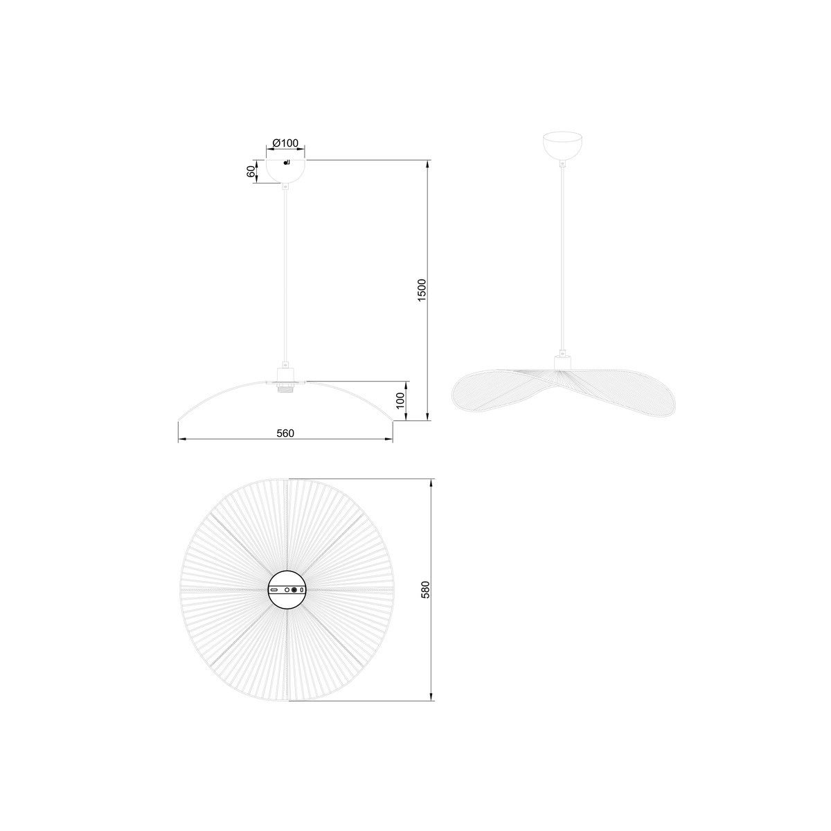 Lampadari & plafoniere: Pendelleuchte, Papiergarn, 58 cm Ø – Nuovo (secondo la descrizione) da Kreuzlingen venduto da Smart-Light 8
