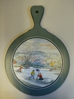 Schönes Deko-Holzbrett/Schneidebrett mit Wintermotiv