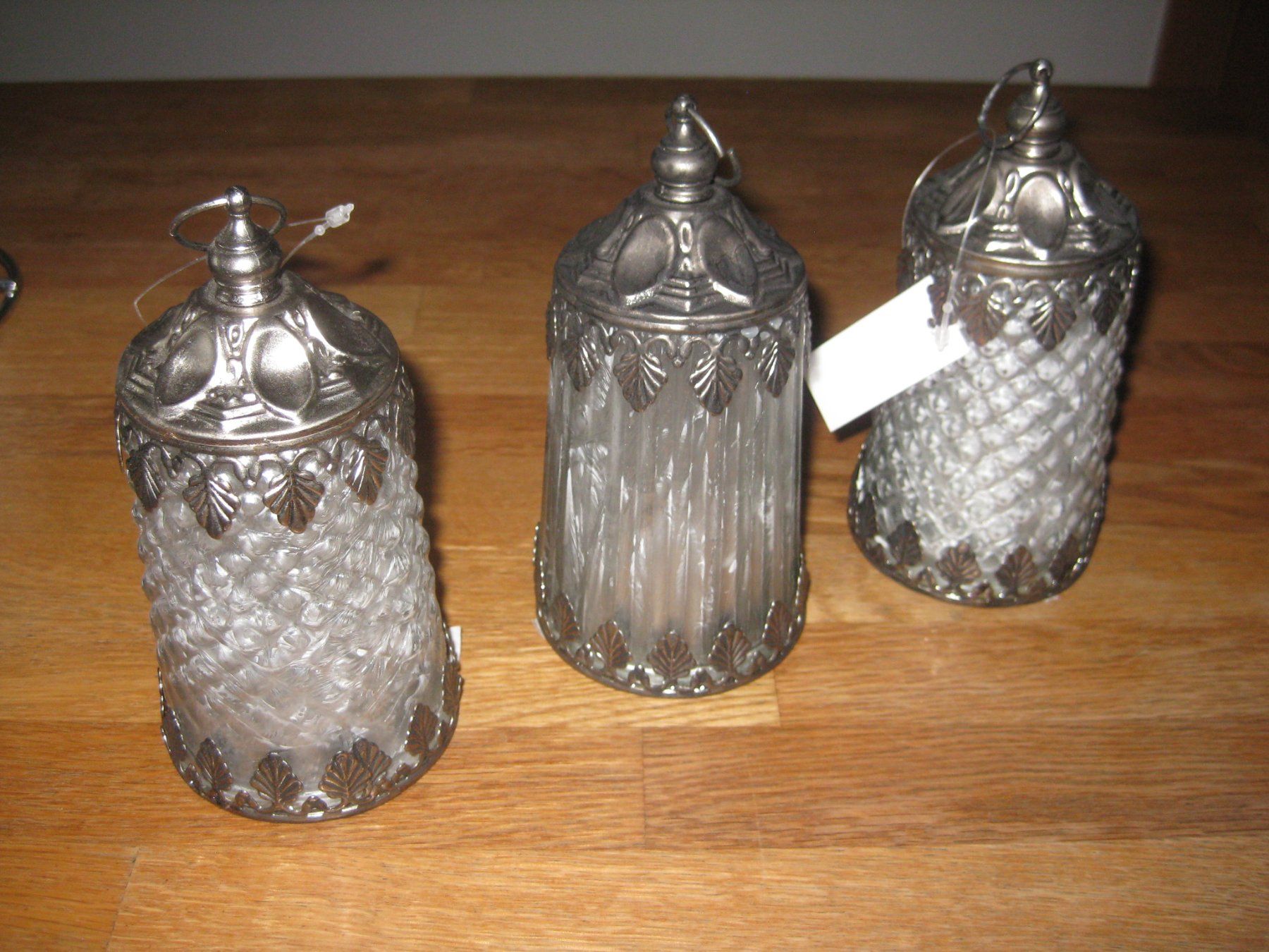 Tutte le decorazioni: 3 schöne Glas Lichter leuchten mit Batterien – Nuovo (secondo la descrizione) da Romanshorn venduto da Wazoohandlung 1