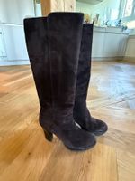 Damen Stiefel von TOD'S Wildleder dunkelbraun hoher Absatz