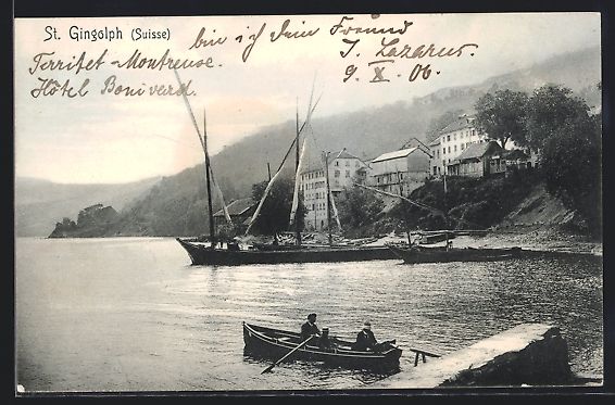Cartoline postali: St. Gingolph, Ortsansicht vom See aus mi – Usato da Berlin venduto da bartko-reher