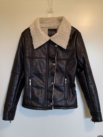 Veste d'hiver Cyber Wear Collection taille S, en similicuir