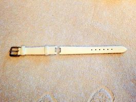 Rado Leder Uhrenarmband, weiss, Dornschliesse, metallig, neu