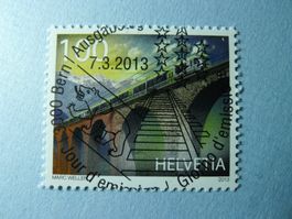 2013 Sondermarke Lötschbergbahn ET Vollstempel 1452