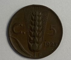 Alte Kupfermünze Italien 5 Centesimi 1925 Vittorio Emanue...