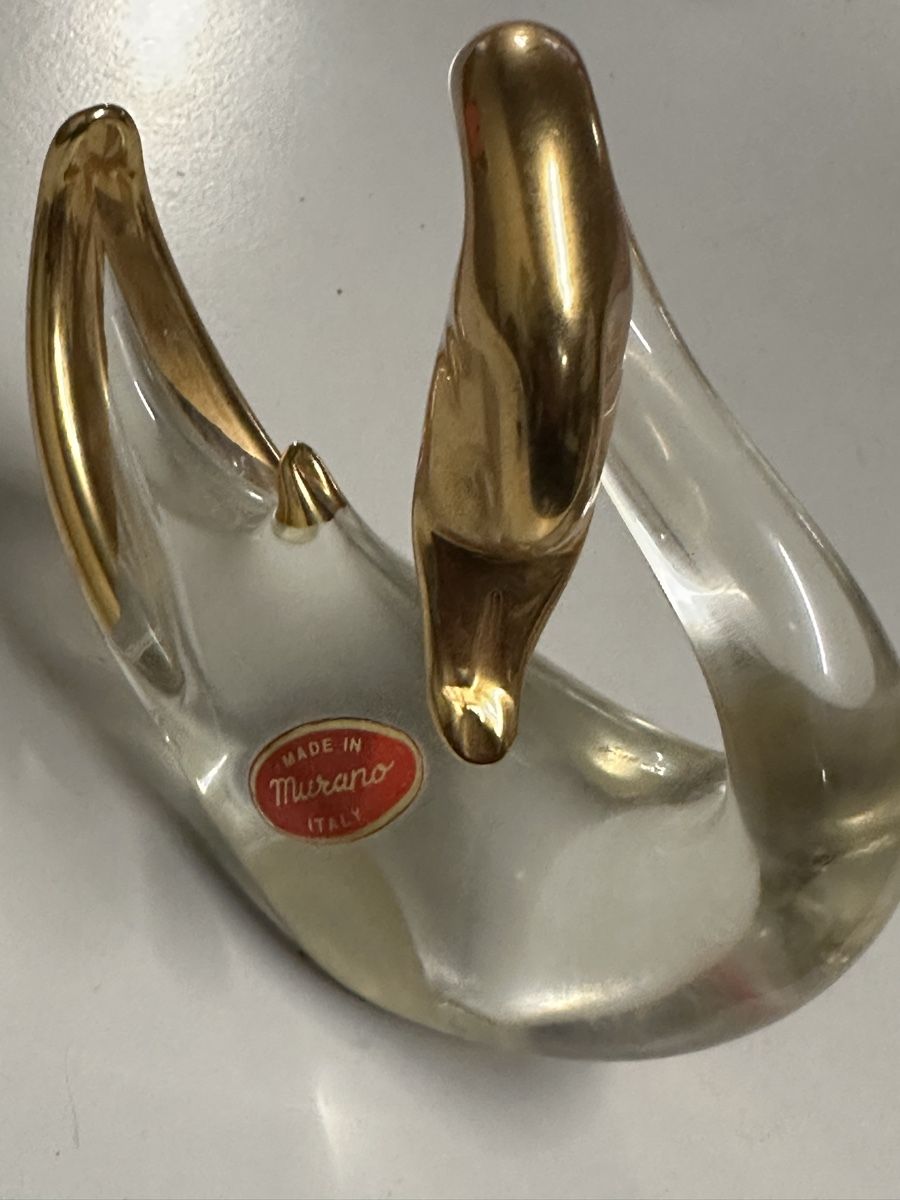 Murano Alle Dekorationen: Cygne en verre de Murano doré, 25cm – Gebraucht aus Lausanne von artnouveau04 2