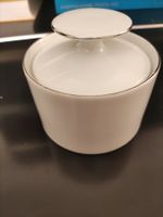 Thomas Vintage Dose mit Deckel weiss mit Silberrand