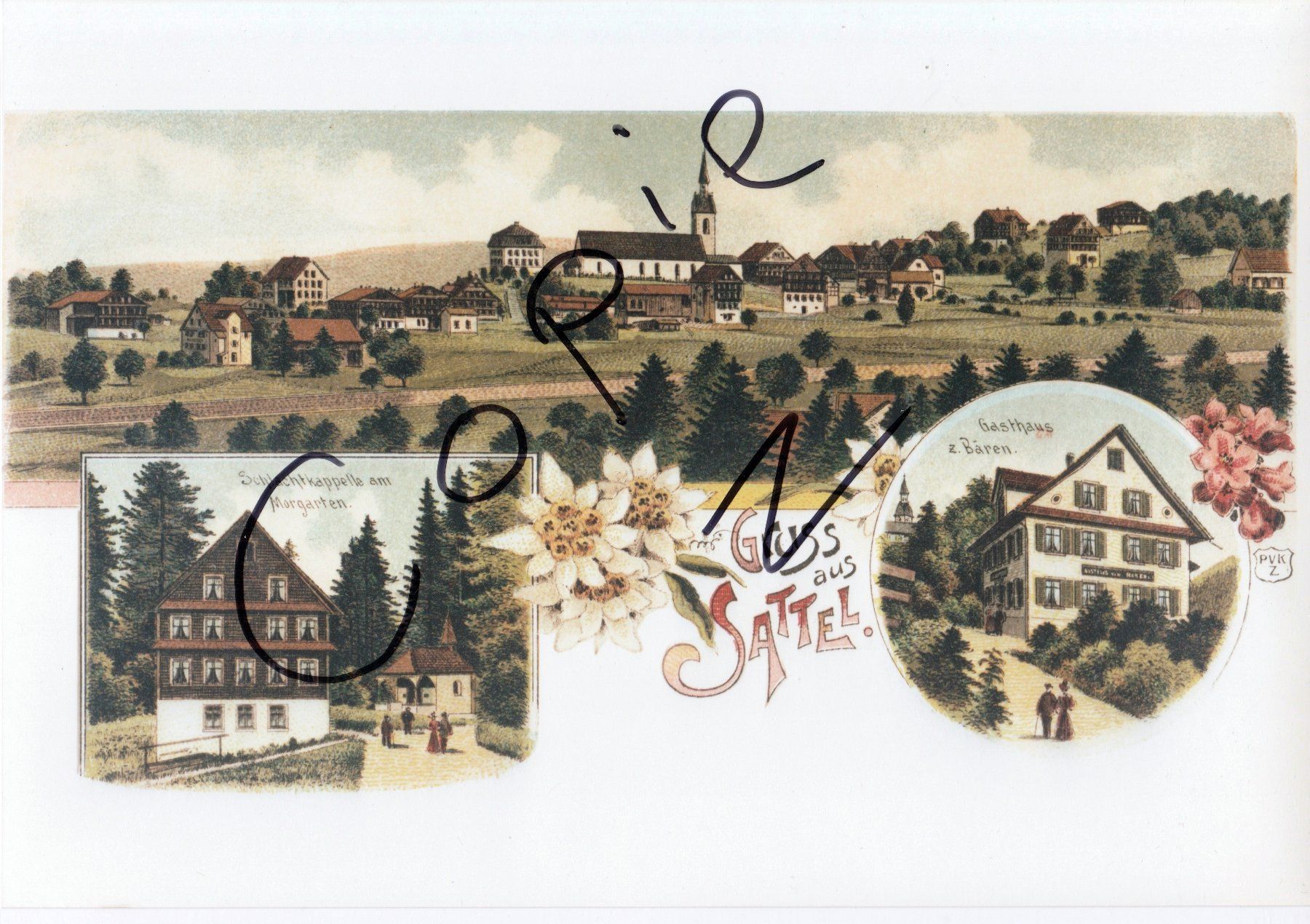 Cartoline postali: Gruss aus Sattel - (um 1900) – Usato da Fällanden venduto da Blausegelfliege