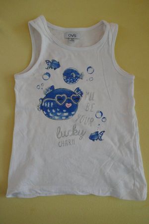Schmuckes Top mit blauen Fischen, Gr. 104