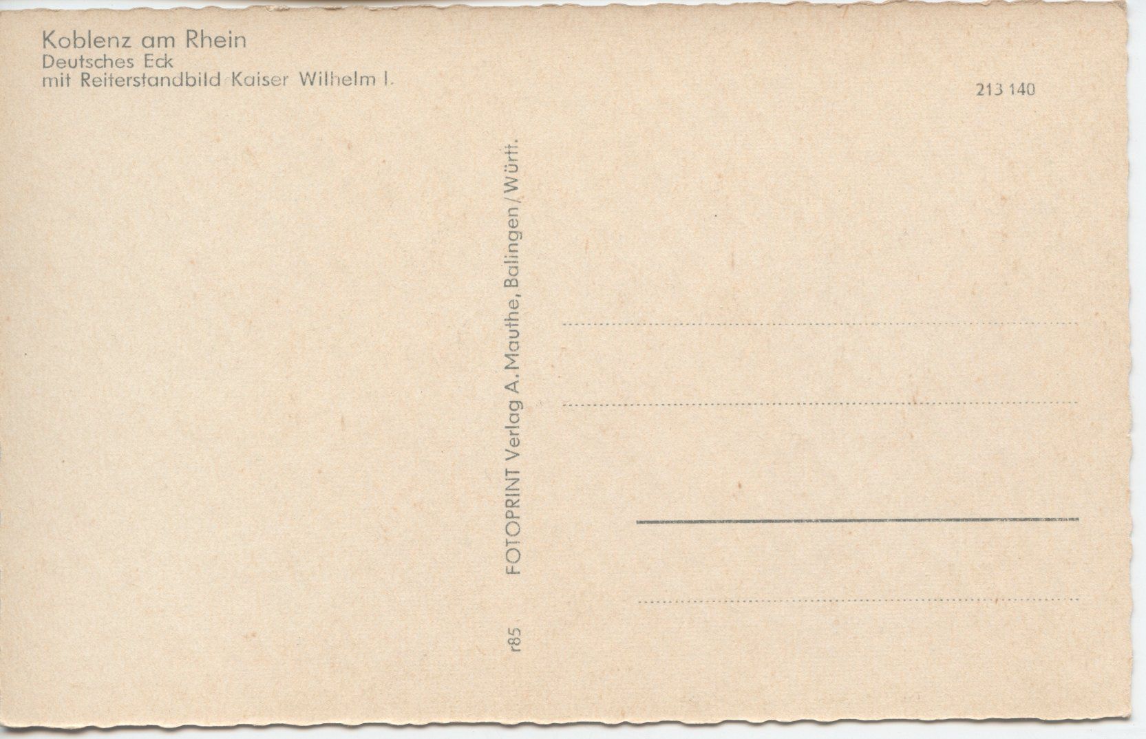 Cartoline postali: Postkarte ungelaufen Koblenz Deutsches Eck – Usato da Liesberg venduto da Mikado1965 1