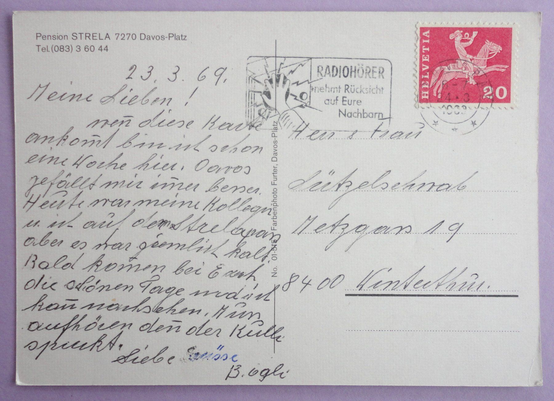 Cartoline postali: Pension Strela, Davos-Platz – Usato da Fétigny venduto da Billy2miny 1