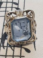 Opulenter, phantastischer Blautopas-Ring in 835er Silber
