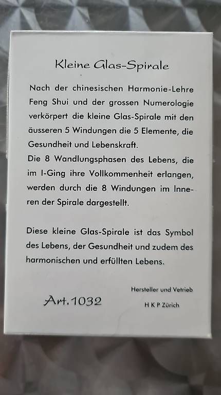 Tutte le decorazioni: Feng Shui Glasspirale – Nuovo e nell'imballaggio originale da Jona venduto da rru_ypz8 3