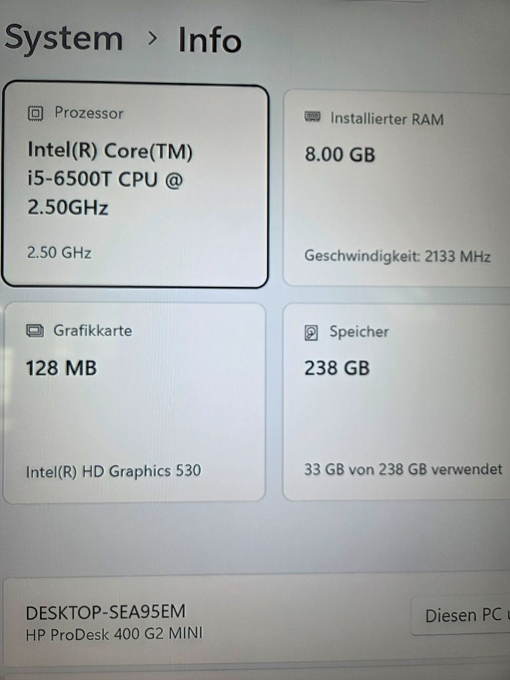 Hewlett Packard PCs: HP ProDesk 400 G2 Mini mit Windows 11 – Gebraucht aus Othmarsingen von Stueri 2