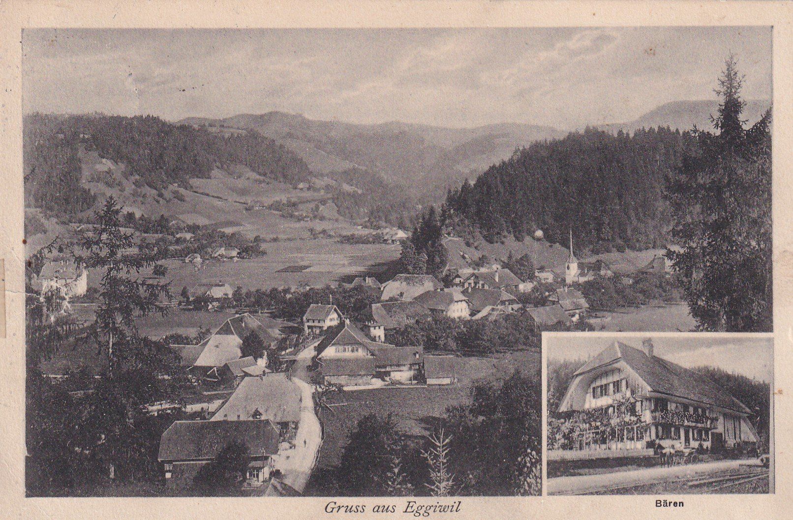 Cartoline postali: Gruss aus Eggiswil   Bären  1923 – Difettoso da Cormoret venduto da Pascalll2001