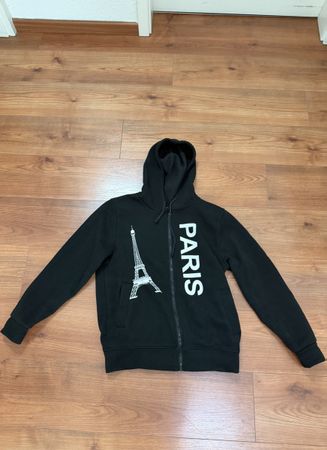 Paris Hoodie Jacke Schwarz Eiffel Turm Gr. M
