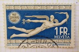 Schweiz HELVETIA Friedensengel 1932  1 FR. gestempelt