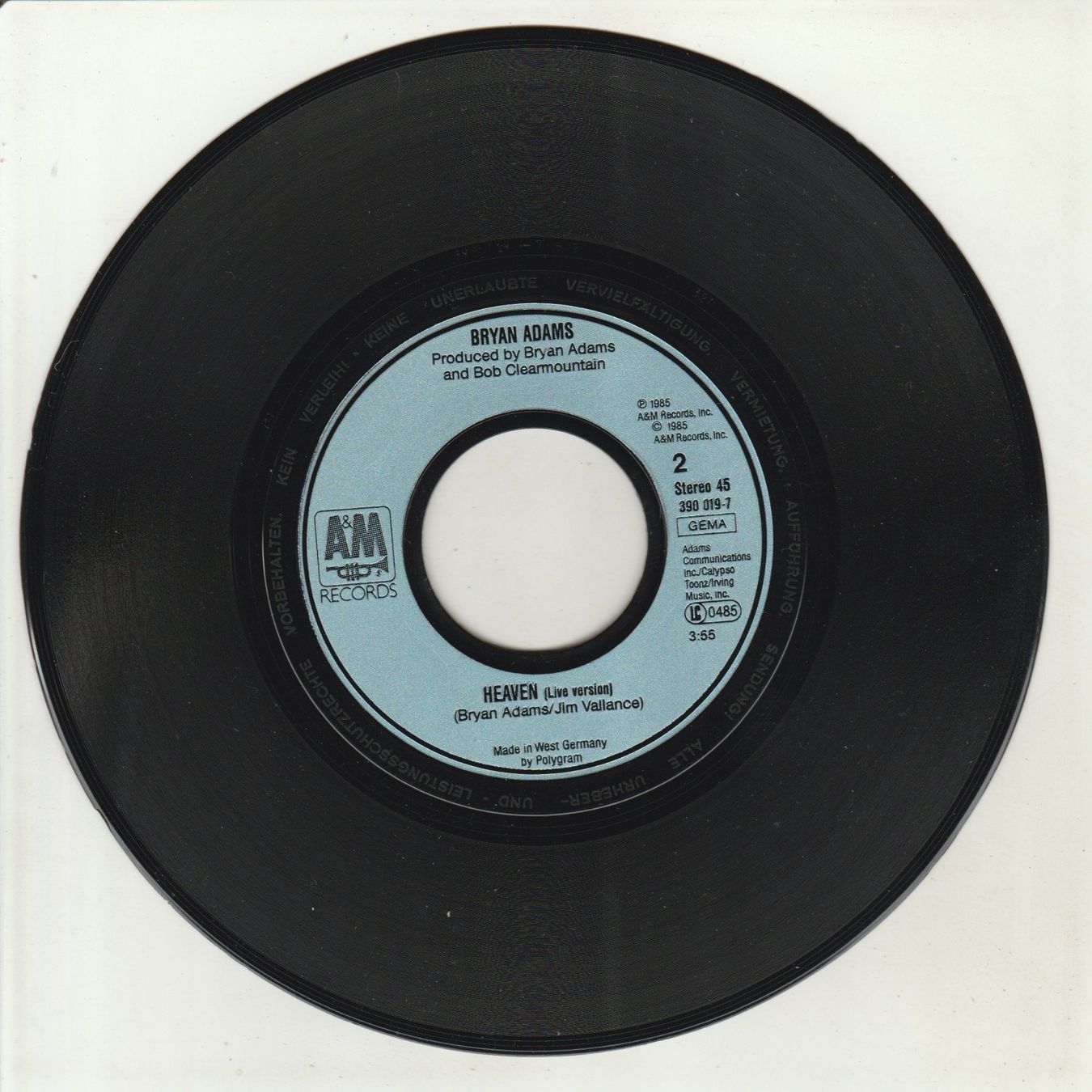 Dischi in vinile: Bryan Adams - Heaven 7" Vinyl 1984 – Usato da Tübach venduto da JamesStone 3