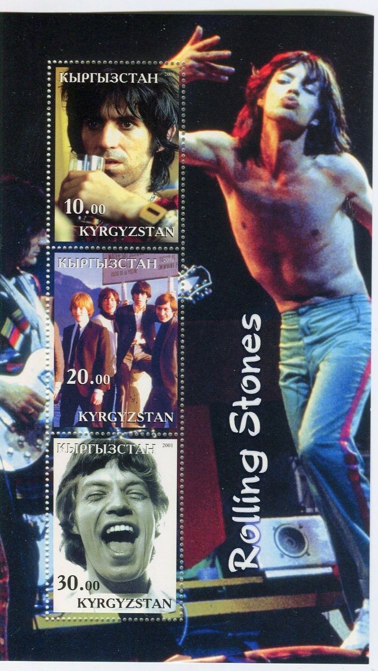 Alle Briefmarken: Block "The Rolling Stones". Kirgisistan. – Neu und originalverpackt aus Basel von Butsch5