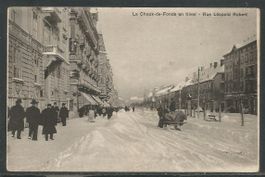 Carte P 1909 (Chaux-de-Fonds en Hiver , rue Léopold Robert)