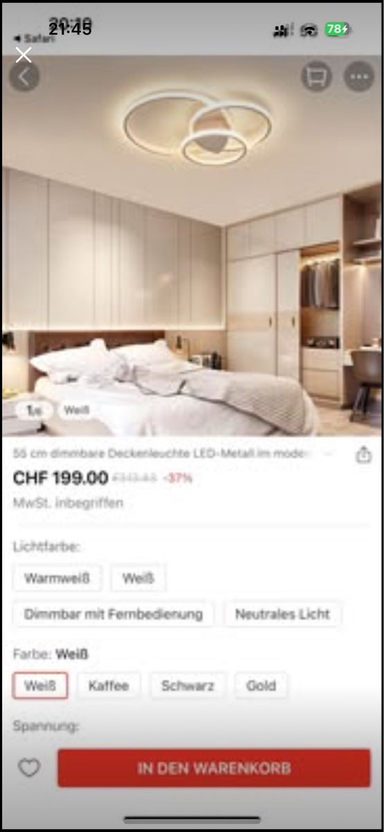 Lampadari & plafoniere: LED Deckenleuchte, Dimmbar, 55cm Durchmesser, Neuwertig – Nuovo e nell'imballaggio originale da Wollerau venduto da sesi2204 3