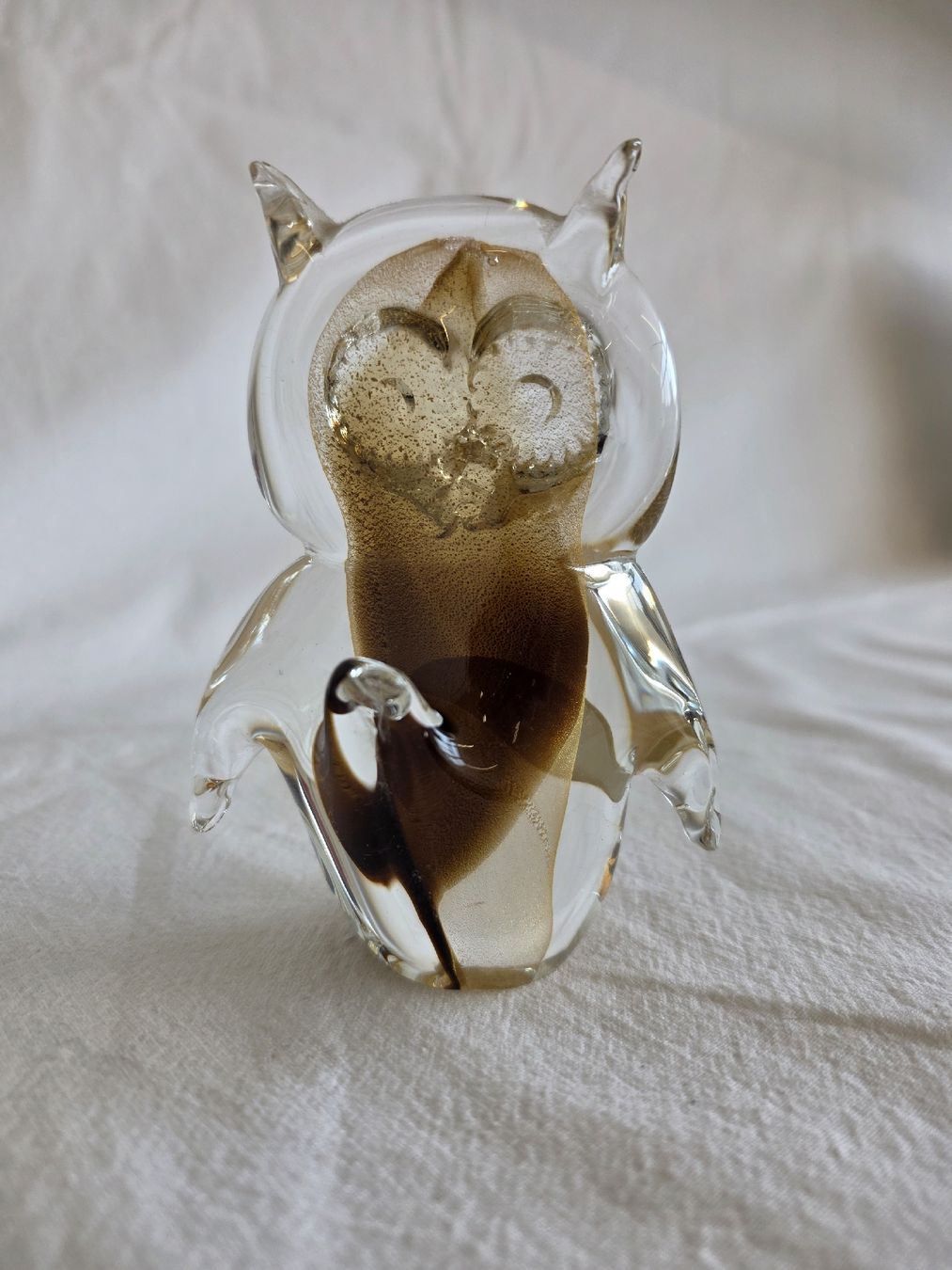 Murano Figuren: Elegante Murano Glasfigur Eule mit Goldstaub-Einschlüssen – Gebraucht aus Rieden AG von RuvensBrocki 2