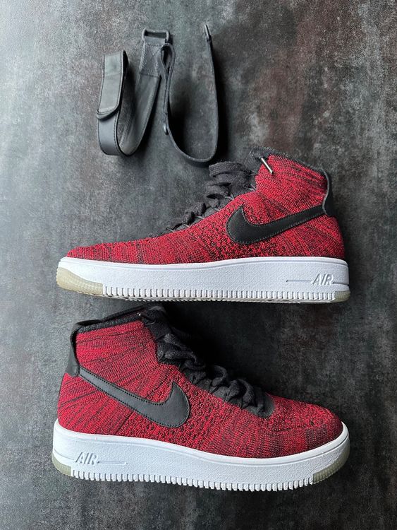 Nike Air Force 1 Ultra Flyknit Mid University Red Black