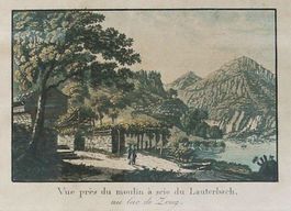 Lotenbach Zugersee Aquatinta von Trachsler sehr selten