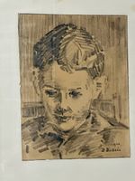 Portrait, fusain signé B.Dubois 1930.