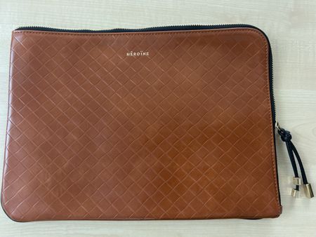 HEROINE Tasche, Etui,  Leder braun Rautenmuster, neuwertig