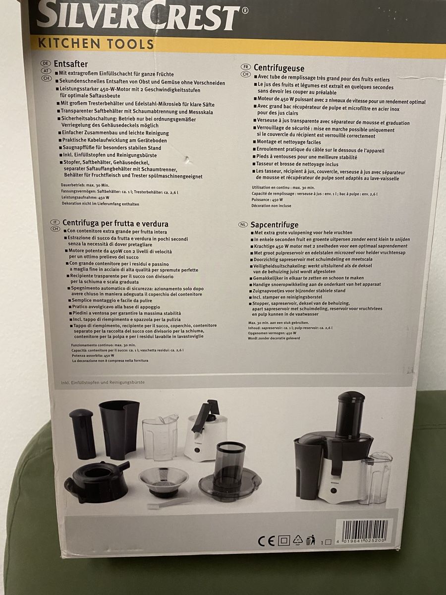 SilverCrest Elettrodomestici da cucina: Entsafter Maschine neue  – Nuovo (secondo la descrizione) da Männedorf venduto da Adamiat 4