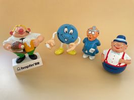4x Werbefigur Reklame Isoptin/Rüsch/Dolobene/Mucocedyl
