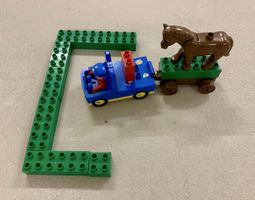 Lego Duplo Bauernhof Set mit Bauer,  Pferd, Traktor, Steine
