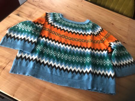 Retro gestreifter Strickpullover, Gr.XL