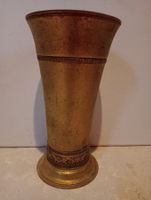 Antike Metall Vase mit Zierrat & Stempel 394 Gramm