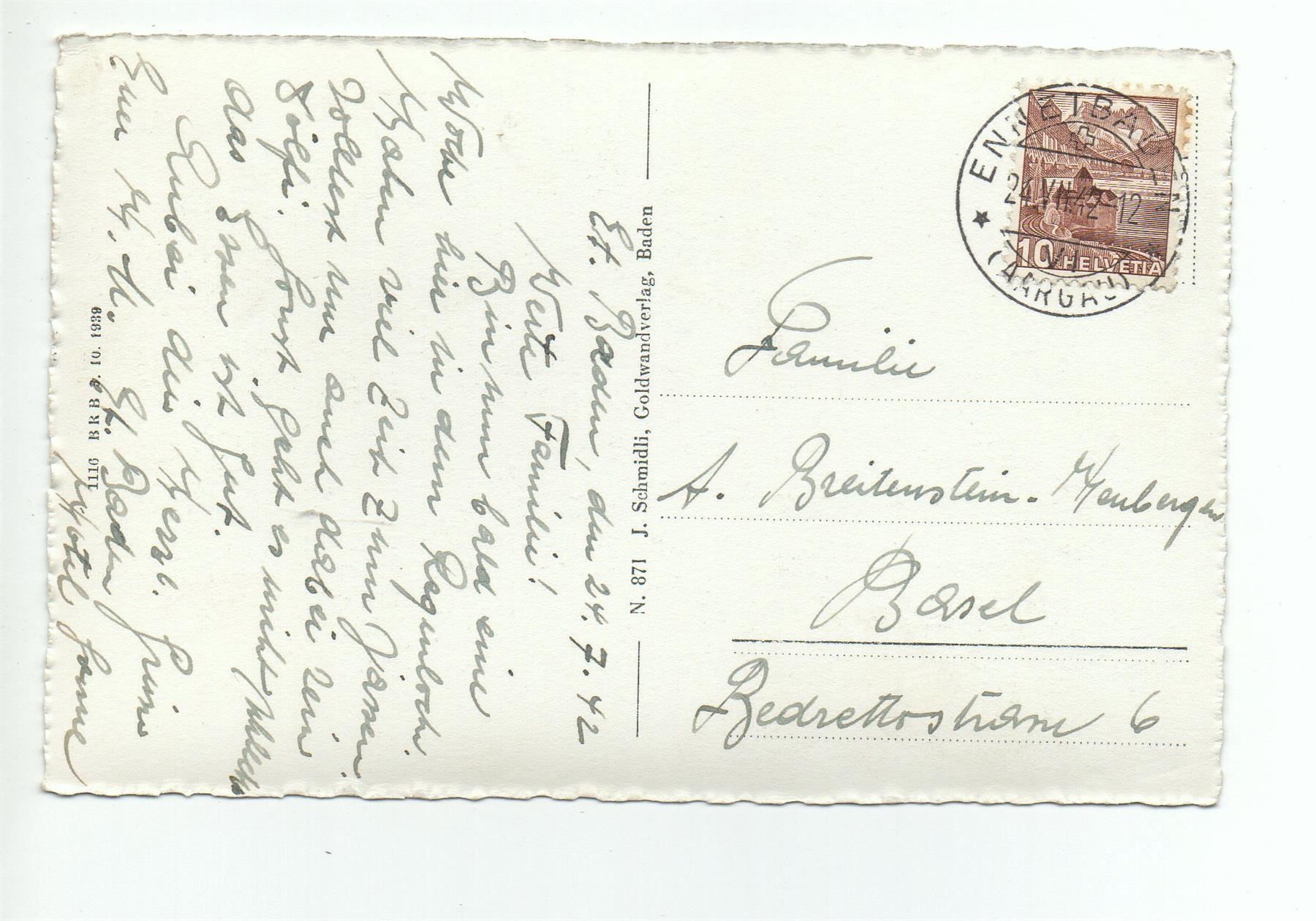 Cartoline postali: BADEN Flugaufnahme – Usato da Jona venduto da philajona 1
