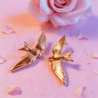 Boucles d'oreilles oiseau doré