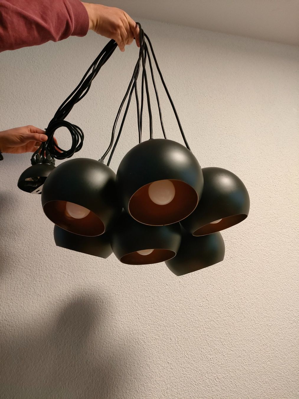 Lampadari & plafoniere: Schwarze Kugelleuchte, Lampe, Deckenlampe – Usato da Wiesendangen venduto da s_er 3