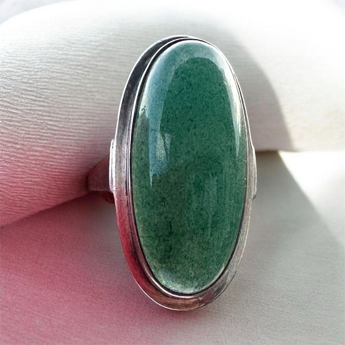 Anelli: 800 Silber Vintage-Ring mit grünem Cabochon – Usato da Nebikon venduto da Vanessa2003 8